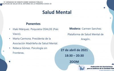 Debate: SALUD MENTAL. 27 de Abril de 2021