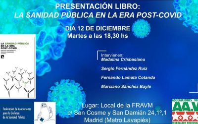 Presentación libro: «La Sanidad Pública en la era Post-COVID» | 12 de diciembre, Madrid