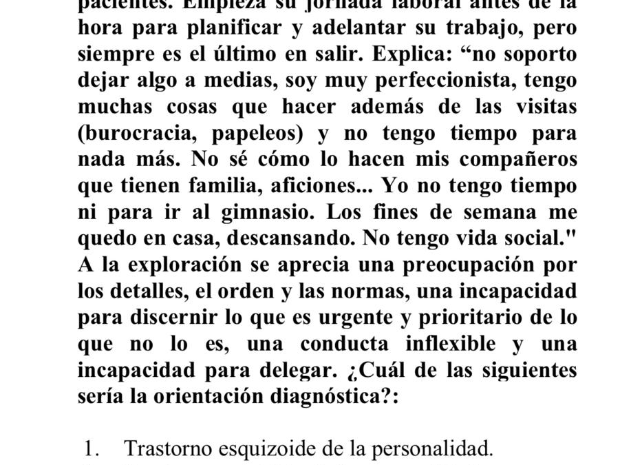 Sobre una pregunta del examen MIR
