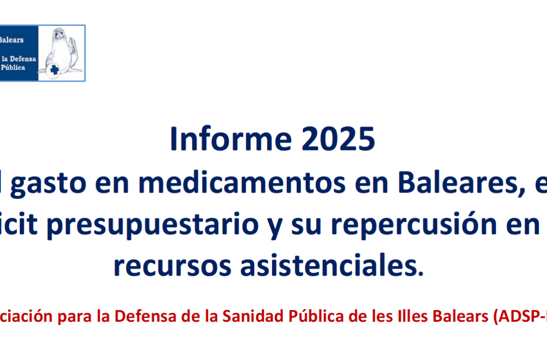 Informe 2025: El gasto en medicamentos en Baleares, el déficit presupuestario y su repercusión en los recursos asistenciales