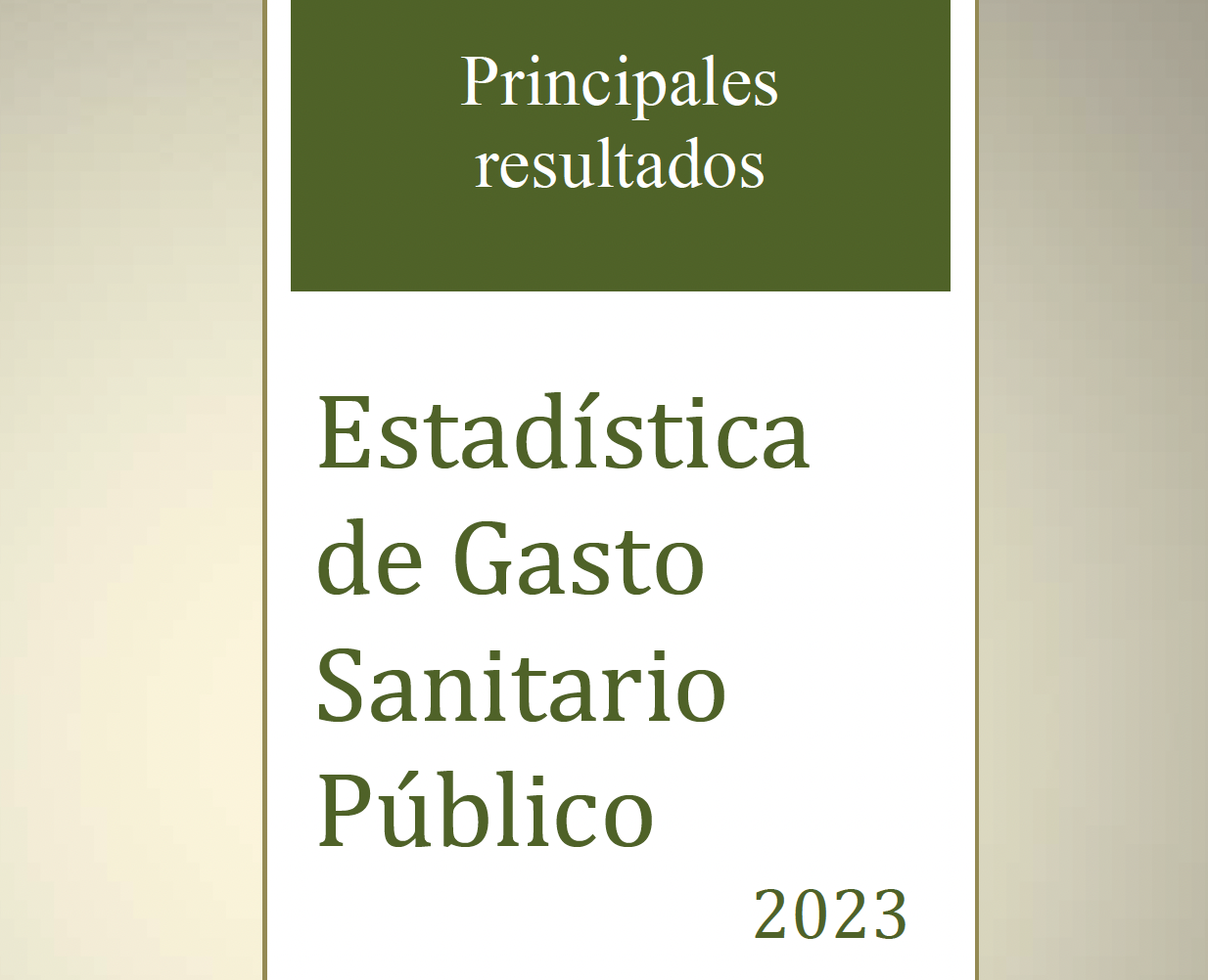 Portada estadísitca gasto sanitario público 2023