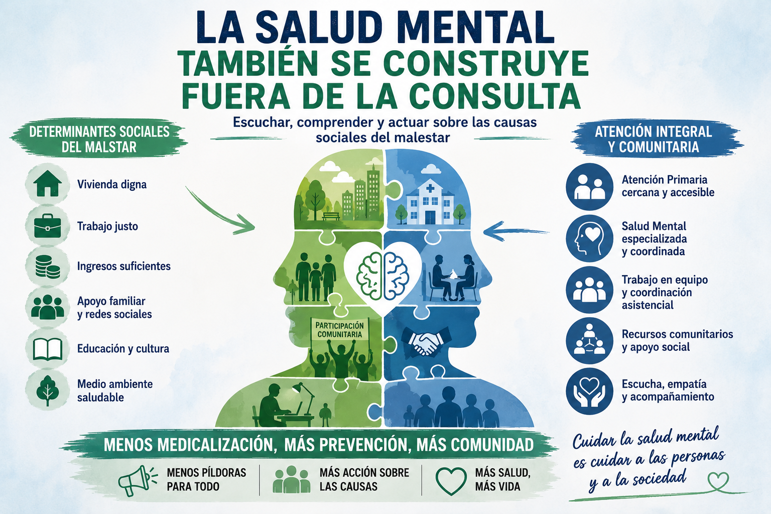 Atención Primaria y Salud Mental trabajando conjuntamente para abordar el malestar emocional y social.