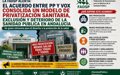 La FADSP alerta de que el acuerdo entre PP y Vox consolida un modelo de privatización sanitaria, exclusión y deterioro de la Sanidad Pública en Andalucía