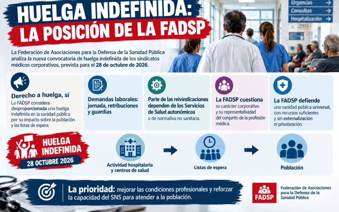LA FADSP ante la nueva convocatoria de huelga indefinida de los sindicatos médicos corporativos