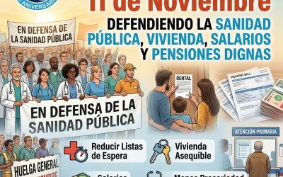 La FADSP llama a la huelga general del 11 de noviembre en defensa de la sanidad pública y de unas condiciones de vida dignas