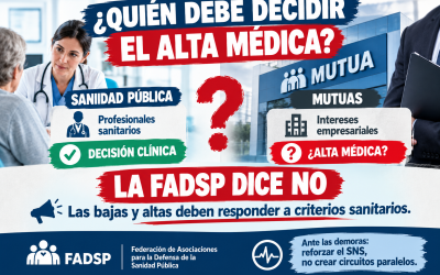 La FADSP rechaza que las mutuas puedan dar altas por enfermedad común
