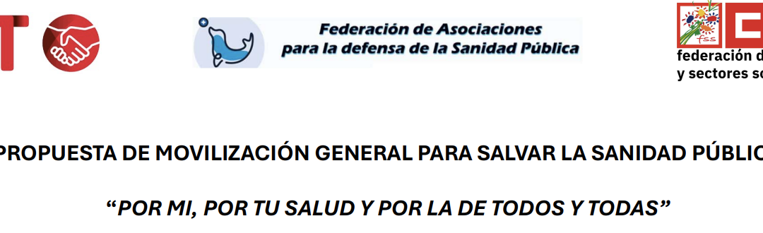 Salvar la Sanidad Pública: la FADSP junto a CCOO y UGT promueve movilizaciones durante el mes de noviembre en todas las CCAA